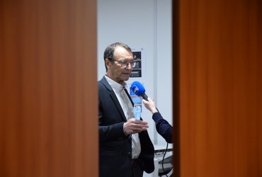 PROLONGEMENT DU METRO 1 : RENCONTRE DE C. DEMUYNCK, MAIRE DE NEUILLY-PLAISANCE ET J-M. GENESTIER, MAIRE DU RAINCY ET VICE PRESIDENT DE GPGE, AVEC LES ENTREPRISES DE LA ZA DE LA FONTAINE DU VAISSEAU