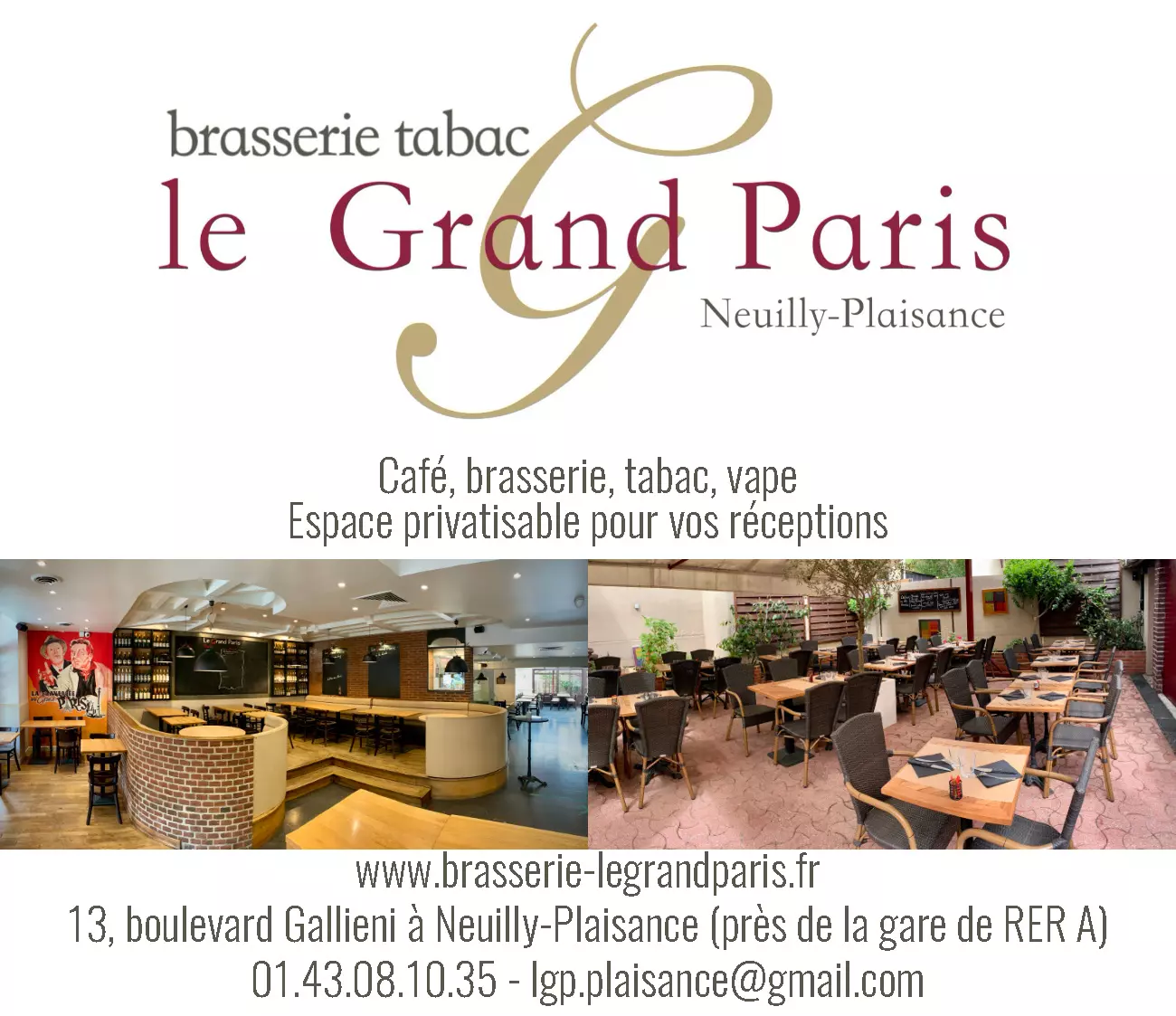 Cafés Bar/Tabac Brasserie Le Grand Paris Ville de NeuillyPlaisance